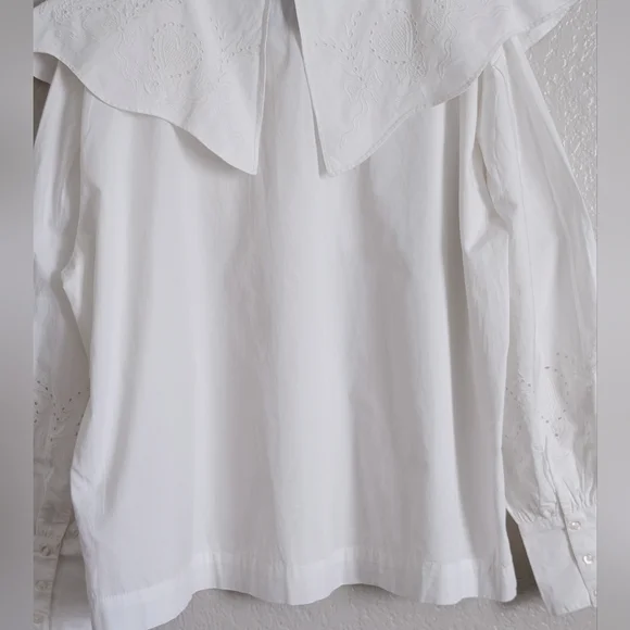 Damson Madder Romeo Broderie Oversized Cotton Button Up Heart Blouse - Picture 11 of 14